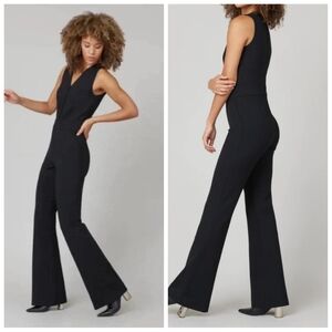 Spanx Perfect Sleeveless Flared Leg Jumpsuit Black Career Shapewear | XL | NWT